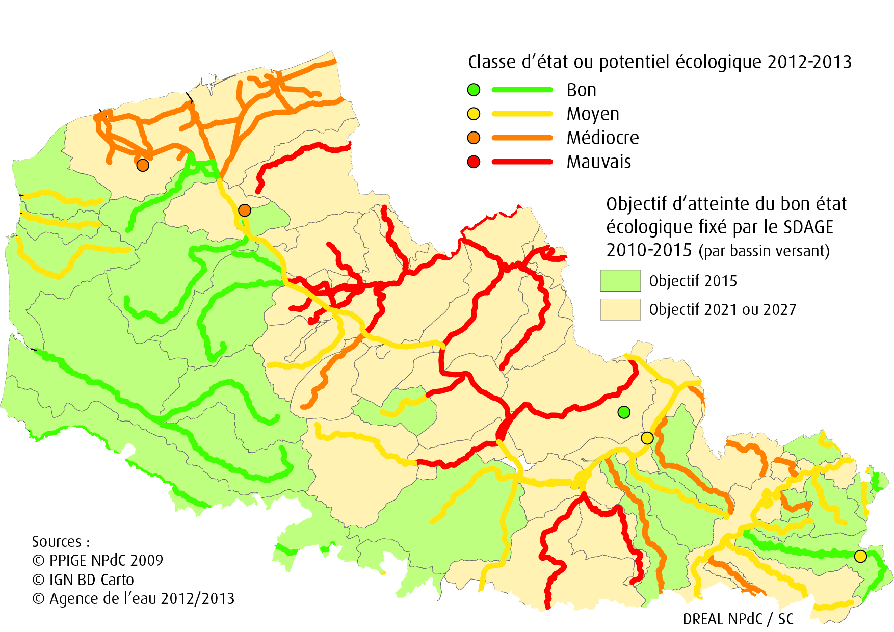 Qualité écologique des cours d'eau et des plans d'eau