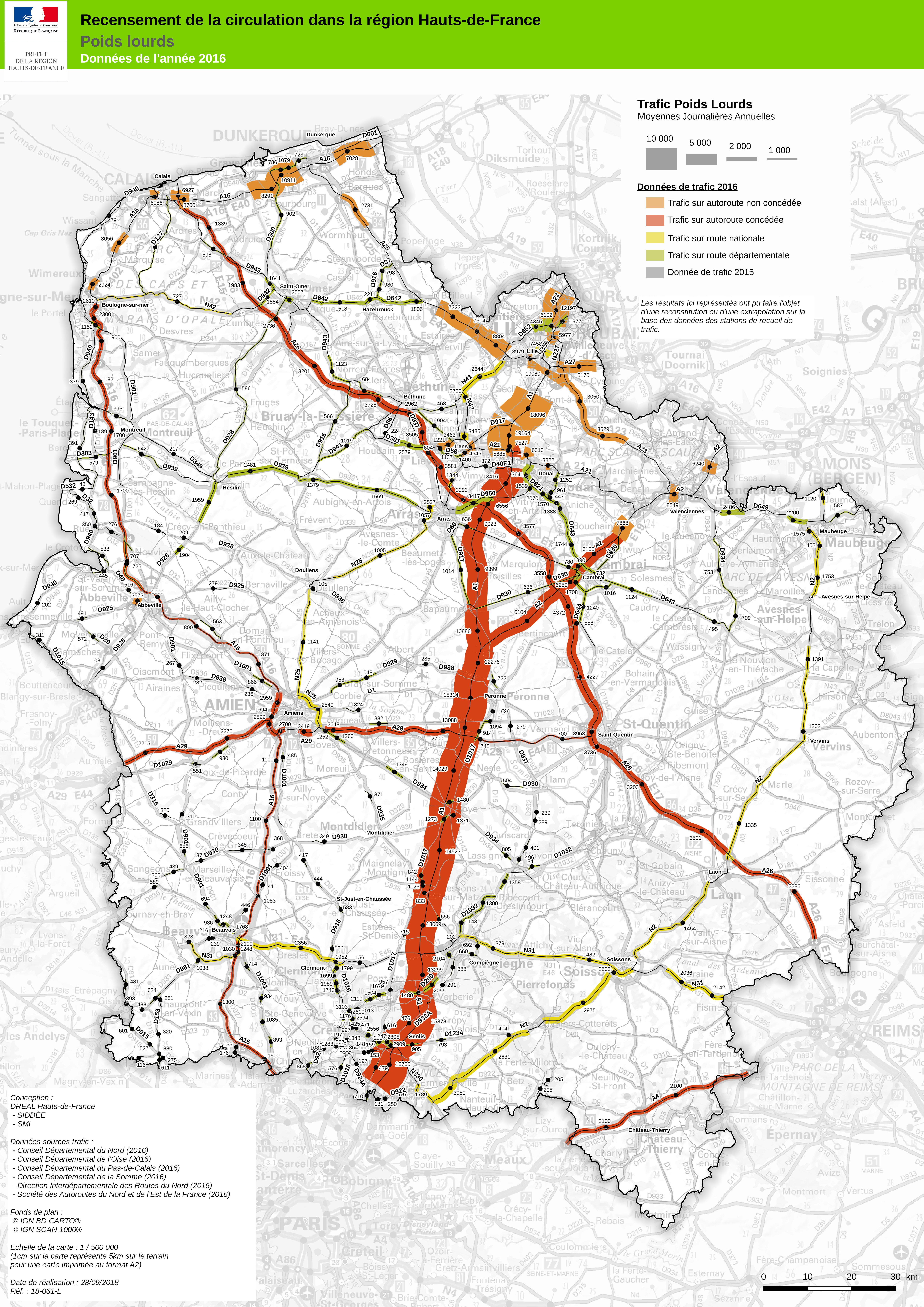 carte de trafic Cartes De Trafic Dans Les Hauts De France En 2016 carte de trafic